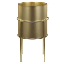 Cache-pot en acier doré 16 x 16 x 28 cm MILEA - BELIANI - Glamour - Intérieur/Extérieur