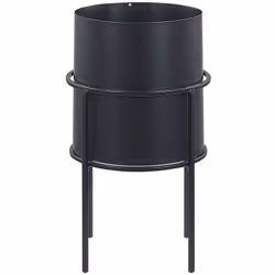 Cache-pot de fleurs en forme de tambour en acier noir. Ajoutez du charme à vos plantes en pot pour l'intérieur et l'extérieur ...