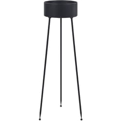 Cache Pot de Fleurs en Acier Noir Dimensions 33 x 31 x 88 cm Pour Intérieur et Extérieur Tendance Elegant Leika Beliani