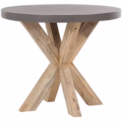 DESCRIPTION GÉNÉRALE Table d'extérieur en fibre-ciment avec un plateau rond, idéale pour les espaces extérieurs. Résistante a ...