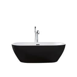 Baignoire îlot ovale 170 x 80 cm noire NEVIS