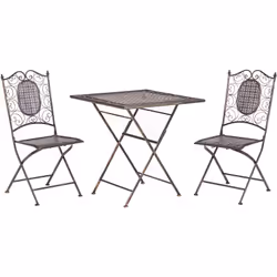 Set de terrasse pliant pour 2 personnes. Apportez une touche de romantisme et prenez votre petit-déjeuner sur votre balcon gr ...