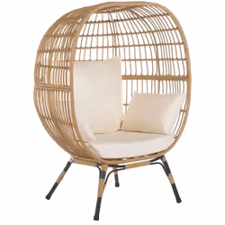 Fauteuil œuf en polyrotin. Détendez-vous dans ce fauteuil exceptionnellement confortable qui s'intègre parfaitement à tout in ...