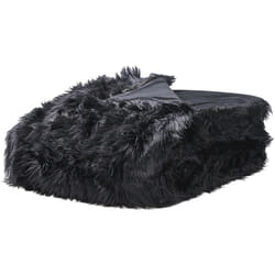 Beliani - Couvre-lit Noir en Fausse Fourrure Chaud 200 x 220 cm pour l'Hiver et Tout Doux Parfait pour Décorer un Lit de Grande Taille