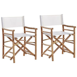Lot de 2 chaises de jardin bois clair et blanc cassé MOLISE