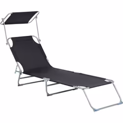 Bain de soleil avec pare-soleil. Profitez des journées ensoleillées dans votre jardin, sur votre patio ou au bord d'une pisci ...