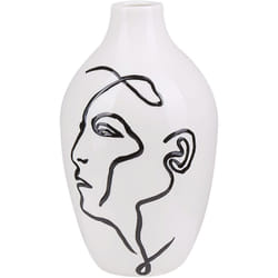Beliani - Vase Décoratif à Fleurs en Céramique Blanche 23 cm de Hauteur Accessoire Tendance pour Salon ou Chambre Moderne et Scandinave