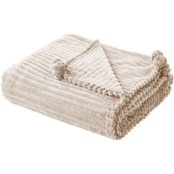 Beliani - Plaid Douillet Décoratif Couvre Lit Beige 150x200 cm Idéal pour Habiller Fauteuil ou Canapé et pour Tout Intérieur Moderne et Scandinave