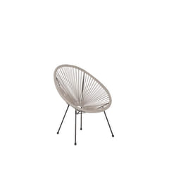 Fauteuil spaghetti en rotin gris clair pour intérieur et extérieur ACAPULCO II