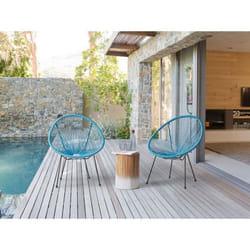 Lot de 2 chaises de jardin bleues ACAPULCO II