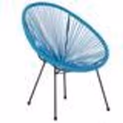 Fauteuil de jardin en rotin bleu ACAPULCO II - BELIANI - Moderne - Confortable - Pour intérieur et extérieur