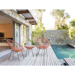Lot de 2 chaises de jardin orange ACAPULCO II