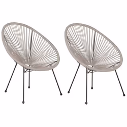 Lot de 2 chaises de jardin gris clair ACAPULCO II