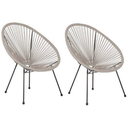 Lot de 2 chaises de jardin gris clair ACAPULCO II