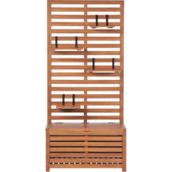 Banc de Rangement Extérieur avec Étagères Murales en Bois d'Acacia 80 cm Matino