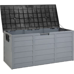 Beliani - Rangement de Jardin Forme coffre 112x50 cm en Plastique Gris et Noir avec Roulettes Locarno