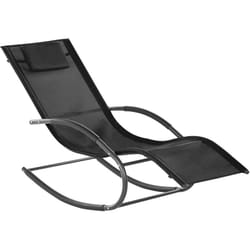 Beliani - Transat Bain de Soleil Fonction Bascule en Acier et Textile Noir Matières Durables et Design Moderne pour Jardin ou Terrasse