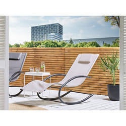Chaise longue de jardin à bascule beige - BELIANI - CARANO II - Design moderne et ergonomique - Pliable - Métal
