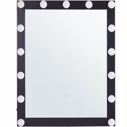Miroir mural au cadre noir avec éclairage LED. Préparez-vous comme une star de cinéma avec ce miroir élégant doté d'ampoules  ...