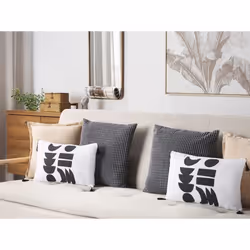 Lot de 2 coussins avec motifs géométriques 30 x 50 cm noir et blanc LIRIOPE