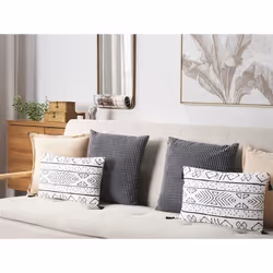 Lot de 2 coussins en velours avec motifs géométriques 30 x 50 cm noir et blanc SCHEFFLERA