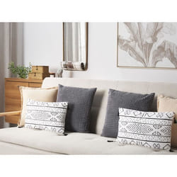 Lot de 2 coussins en velours avec motifs géométriques 30 x 50 cm noir et blanc SCHEFFLERA