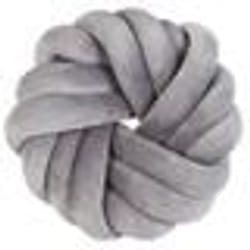 Coussin noeud en forme de balle avec paillettes 30 x 30 cm gris AKOLA