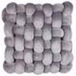 Coussin noeud tissé avec paillettes 30 x 30 cm gris SIRALI