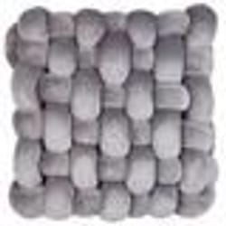 Coussin noeud tissé avec paillettes 30 x 30 cm gris SIRALI