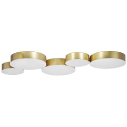 Plafonnier Moderne avec 5 Lumières LED en Acier Doré Luga