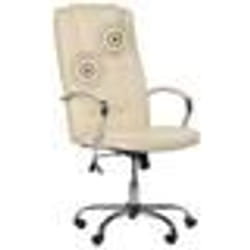 Fauteuil de massage de bureau beige - BELIANI - Vintage - Simili-cuir - Avec accoudoirs - Réglable en hauteur