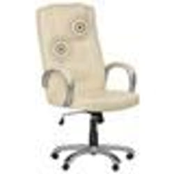 Chaise de bureau avec fonction de massage et chauffante beige GRANDEUR II