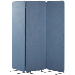 Beliani - Paravent Séparateur Insonorisé Pliable à 3 Panneaux 184 x 184 cm en Polyester et Acier Bleu Standi