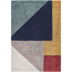 Tapis avec Formes Géométriques Style Rétro 160 x 230 cm en Coton Multicolore Rectangulaire Beliani