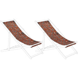 2 Toiles de Transat 113 x 44 cm en Polyester Rouge Anzio / Avellino