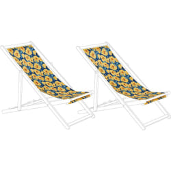 2 Toiles de Transat 113 x 44 cm en Polyester Jaune et Vert Anzio / Avellino