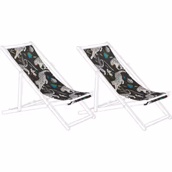 2 toiles de rechange pour transat et chilienne à motif animaux. Rafraîchissez le look de vos transats et profitez à fond du b ...