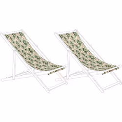 2 toiles de rechange pour transat et chilienne à motif naturel. Rafraîchissez le look de vos transats et profitez à fond du b ...