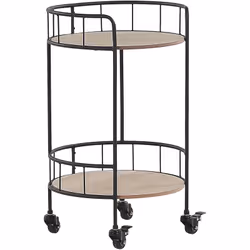 Chariot de cuisine de forme ronde avec 2 étagères. Ce chariot de cuisine multifonctionnel avec 2 étagères vous permet d'optim ...