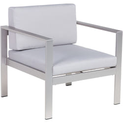 Chaise de terrasse ou de jardin en aluminium avec coussins gris clair Matériaux durables et design ultra moderne Trendy Beliani