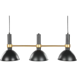 Beliani - Lampe Suspendue à 3 Lumières avec Abat-jour Rond en Métal Noir et Or Beles