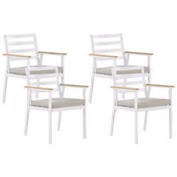 Fauteuils metteur en scène. Profitez des repas en plein air avec ces 4 chaises de jardin. Faites en aluminium blanc, elles so ...