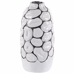 Vase décoratif en céramique 34 cm blanc CENABUM