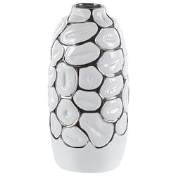 Vase décoratif en céramique 34 cm blanc CENABUM