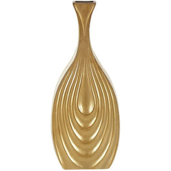 Beliani - Vase à fleurs Décoratif en Céramique Porcelaine 39 cm Style Moderne Doré Thapsus