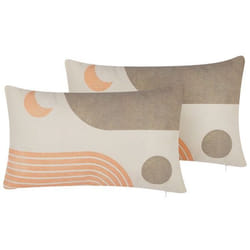 Lot de 2 coussins motif abstrait multicolore 30 x 50 cm MELAMPODIUM