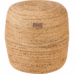 Repose-pieds. Ce joli pouf tricoté en gros fils de jute constitue un accessoire décoratif de la maison moderne. Il est léger, ...
