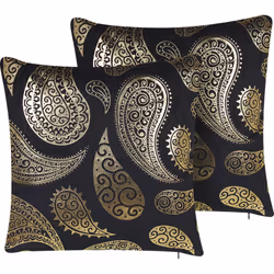 Coussins avec un imprimé feuille orientale. Ces coussins constituent une superbe décoration, en particulier pour les décors s ...