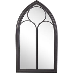 Beliani - Miroir Mural au Style Gothique en Forme de Vitrail Métallique Noir 62 x 113 cm pour Salon et Hall Décor Rétro et Vintage