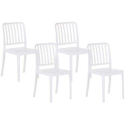 Beliani - Chaises pour Extérieur et Intérieur Modernes en Plastique Empilables Blanches x4 Sersale